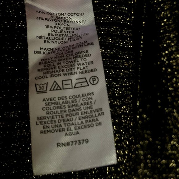 New Ann Taylor Shimmer Turtleneck  Black Gold Metallic Sweater - Picture 7 of 7